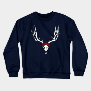 Deer skull with flowercrown Crewneck Sweatshirt